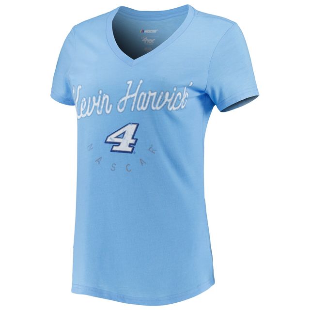 T-shirt à col en V Kevin Harvick Bump & Run G-III 4Her by Carl Banks pour femmes, bleu clair
