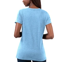 Women's G-III 4Her by Carl Banks Light Blue Kevin Harvick Snap V-Neck T-Shirt
