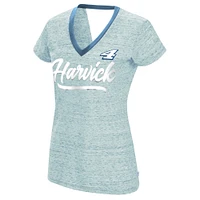 Women's Touch Heather Powder Blue Kevin Harvick Halftime Back Wrap T-Shirt