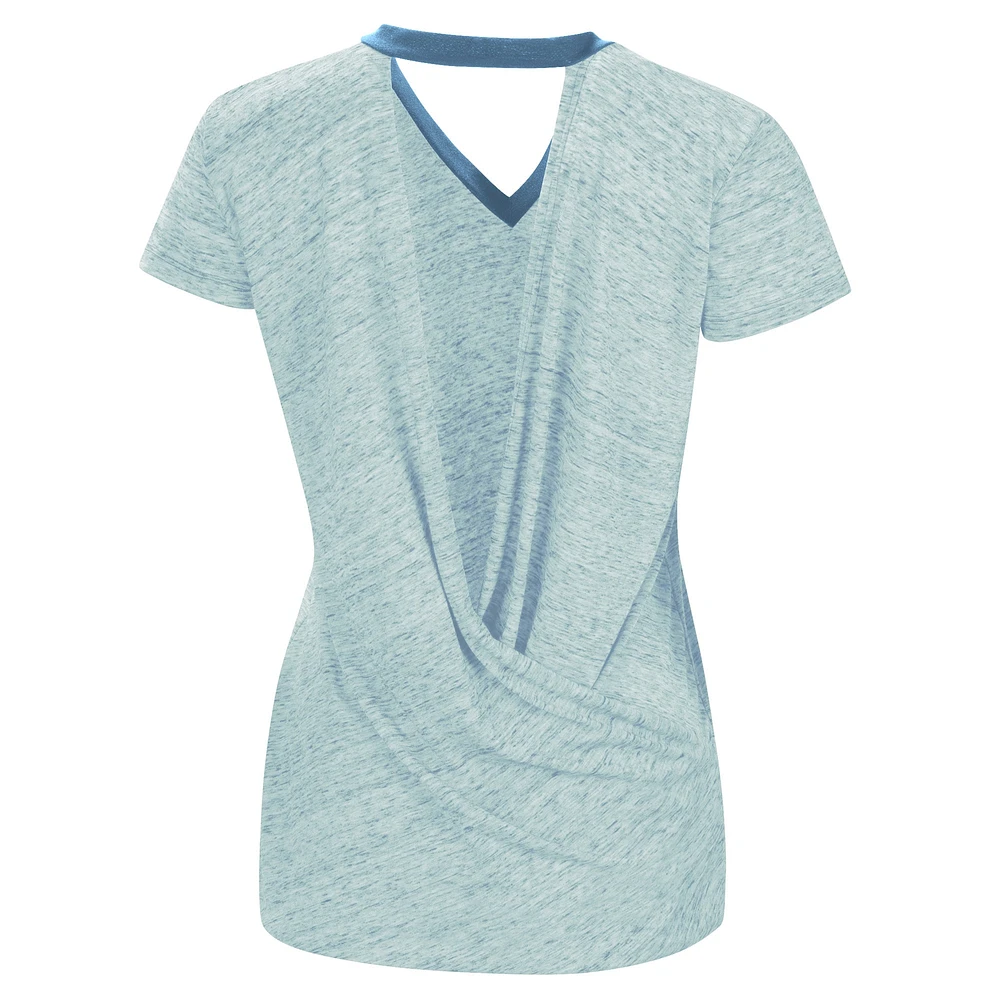 Women's Touch Heather Powder Blue Kevin Harvick Halftime Back Wrap T-Shirt