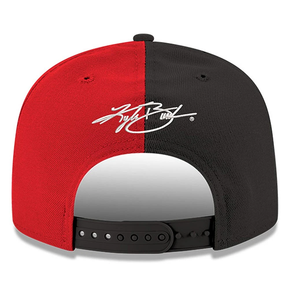 Men's New Era Black/Scarlet Kyle Busch 9FIFTY Split Snapback Adjustable Hat