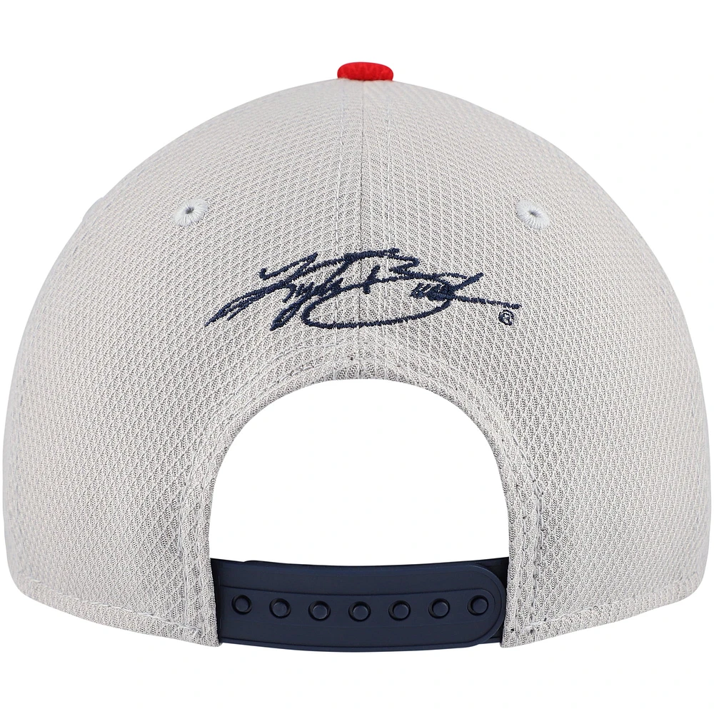 Men's New Era  Gray/Navy Kyle Busch Salute 9FORTY Adjustable Hat