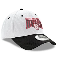 Casquette à arche ajustable Kyle Busch 9FORTY New Era pour homme, blanche/noire