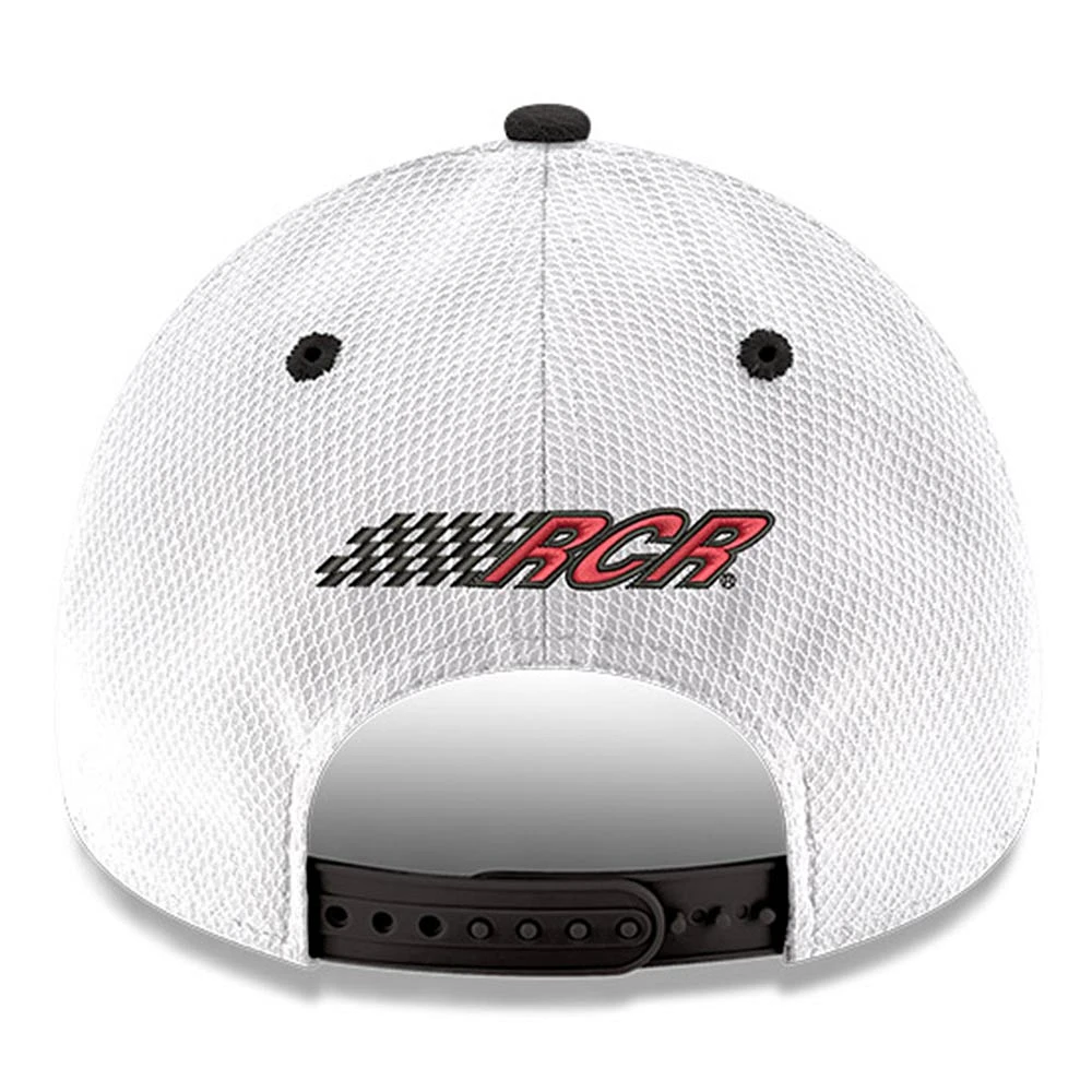 Casquette à arche ajustable Kyle Busch 9FORTY New Era pour homme, blanche/noire