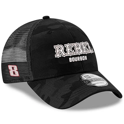 Collection Richard Childress Racing Team pour hommes, casquette réglable noire Kyle Busch Rebel Bourbon 9FORTY Trucker