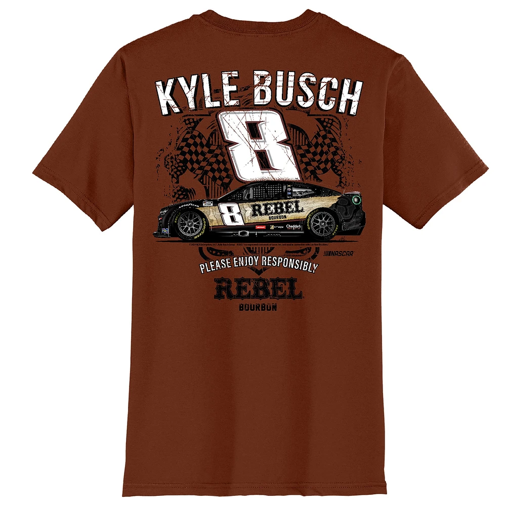 Men's Richard Childress Racing Team Collection  Brown Kyle Busch Rebel Bourbon Car T-Shirt