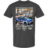 Men's Checkered Flag Sports Charcoal Kyle Larson 2024 Brickyard 400 Race Winner T-Shirt