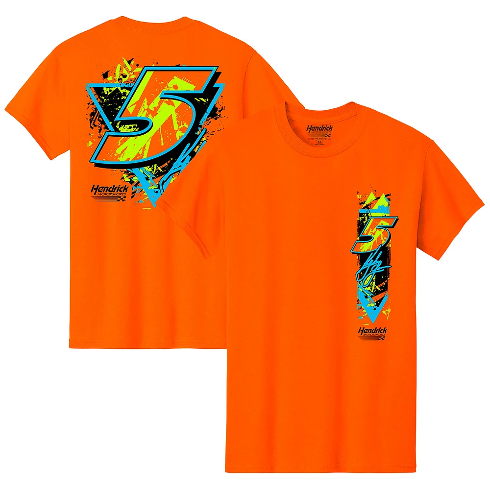 Men's Hendrick Motorsports Team Collection Orange Kyle Larson Neon Name & Number T-Shirt