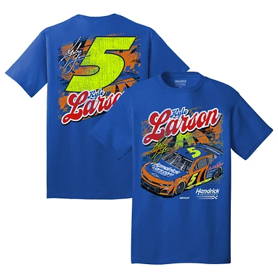 T-shirt rétro pour homme de la collection Hendrick Motorsports Team Royal Kyle Larson HendrickCars.com Darlington