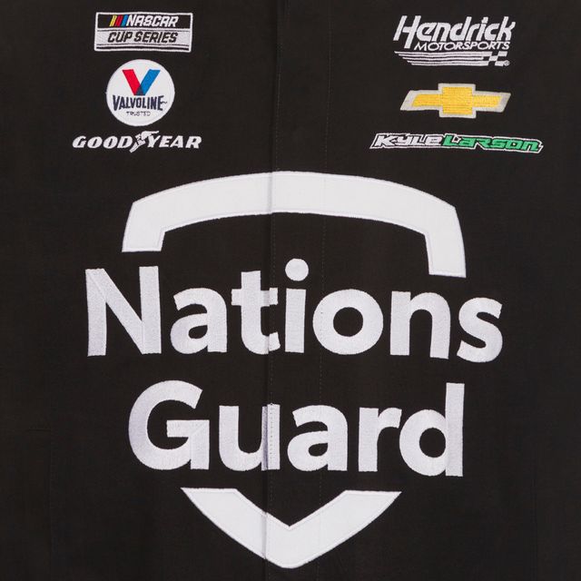 JH Design Veste d'uniforme en sergé pour homme Kyle Larson Nations Guard Noir
