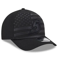 Men's New Era Black Kyle Larson American Flag 9FORTY M-Crown A-Frame Adjustable Hat