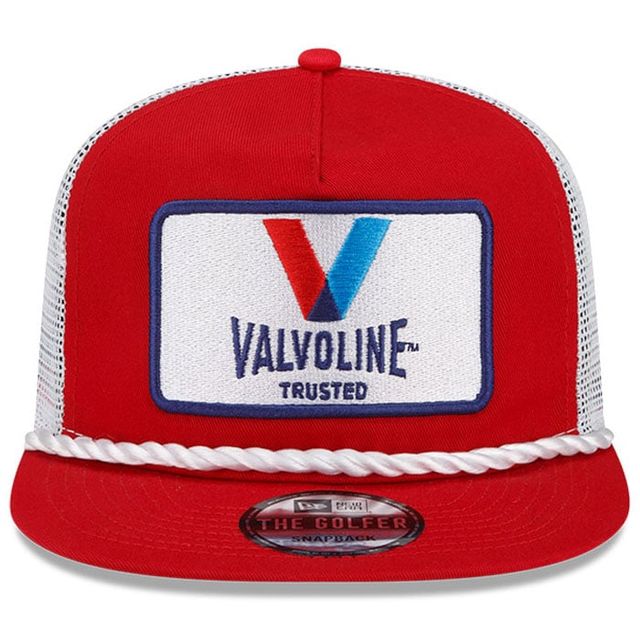 Casquette ajustable Kyle Larson Golfer Snapback New Era pour homme, rouge/blanc