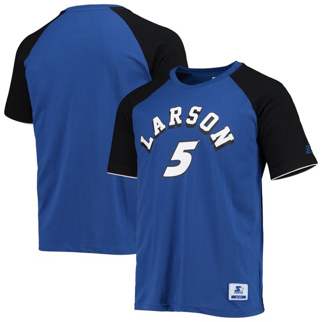T-shirt à manches raglan Kyle Larson The Catcher Starter bleu/noir pour homme
