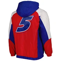 Men's Starter Royal/Red Kyle Larson The Body Check Half-Snap Pullover Jacket