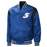 Men's Starter Royal Kyle Larson Force Play Full-Snap Varsity Jacket