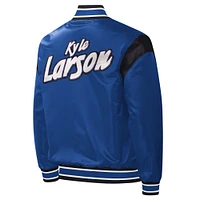 Men's Starter Royal Kyle Larson Force Play Full-Snap Varsity Jacket