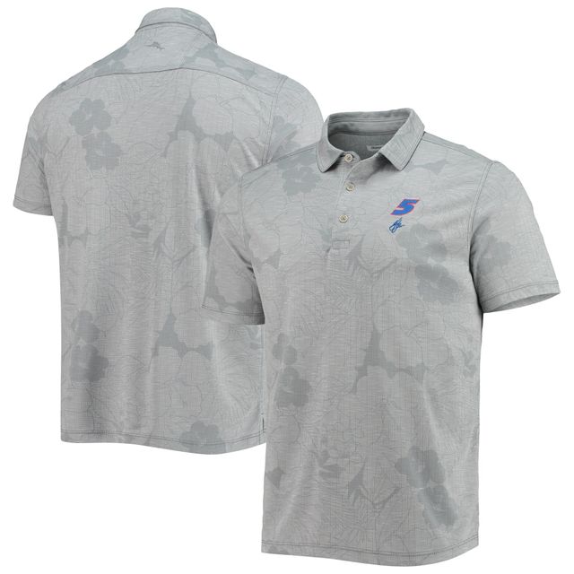 Polo Tommy Bahama gris pour homme Kyle Larson Miramar Blooms