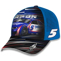 Unisex Checkered Flag Sports Yellow Kyle Larson HendrickCars.com Trucker Adjustable Hat