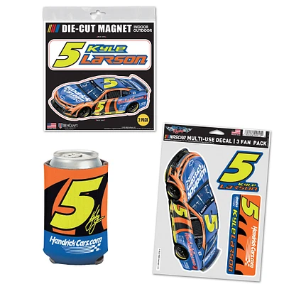 WinCraft Kyle Larson Darlington Throwback Three-Piece Fan Pack