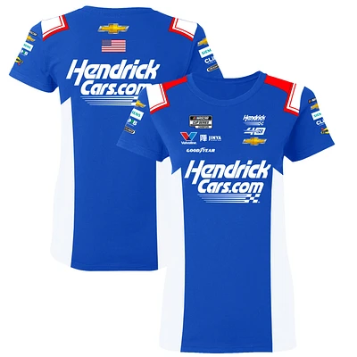 T-shirt uniforme bleu Kyle Larson de la collection Hendrick Motorsports Team pour femmes HendrickCars.com