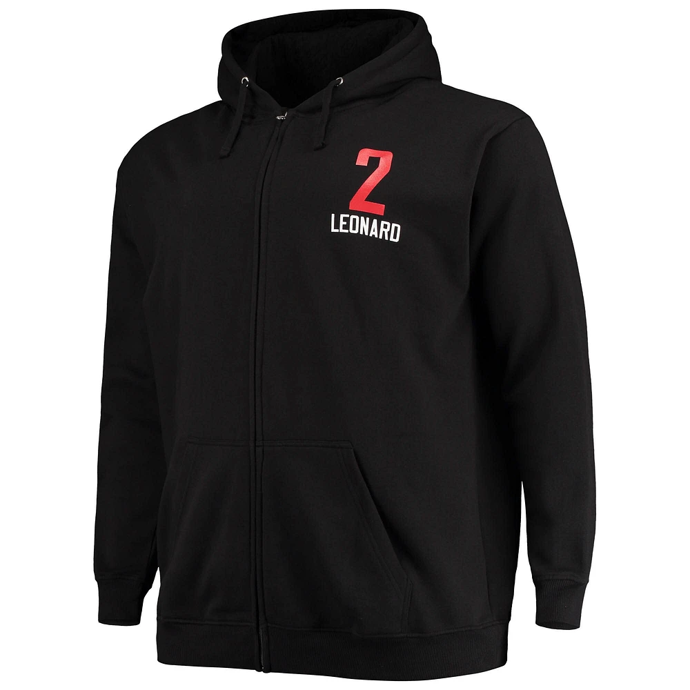 Men's Fanatics Kawhi Leonard Black LA Clippers Big & Tall Player Name Number Full-Zip Hoodie Jacket