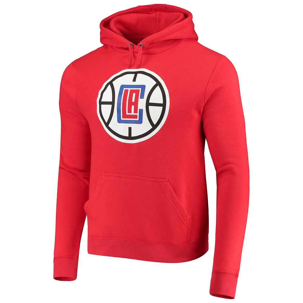 Men's Fanatics Kawhi Leonard Red LA Clippers Playmaker Name & Number Fitted Pullover Hoodie