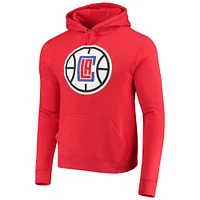 Men's Fanatics Kawhi Leonard Red LA Clippers Playmaker Name & Number Fitted Pullover Hoodie