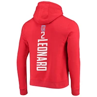 Men's Fanatics Kawhi Leonard Red LA Clippers Playmaker Name & Number Fitted Pullover Hoodie
