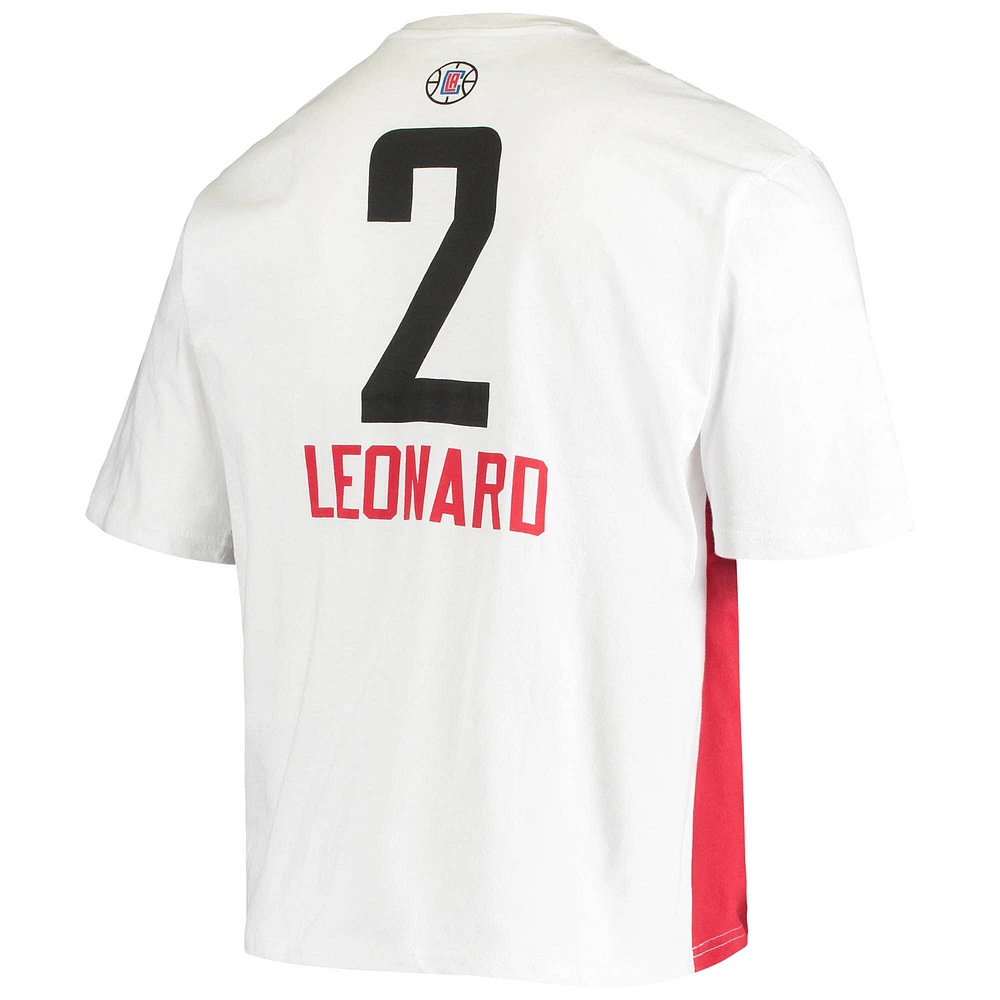 Men's Fanatics Kawhi Leonard White LA Clippers Yoke T-Shirt
