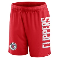 Men's Fanatics Red LA Clippers Post Up Mesh Shorts