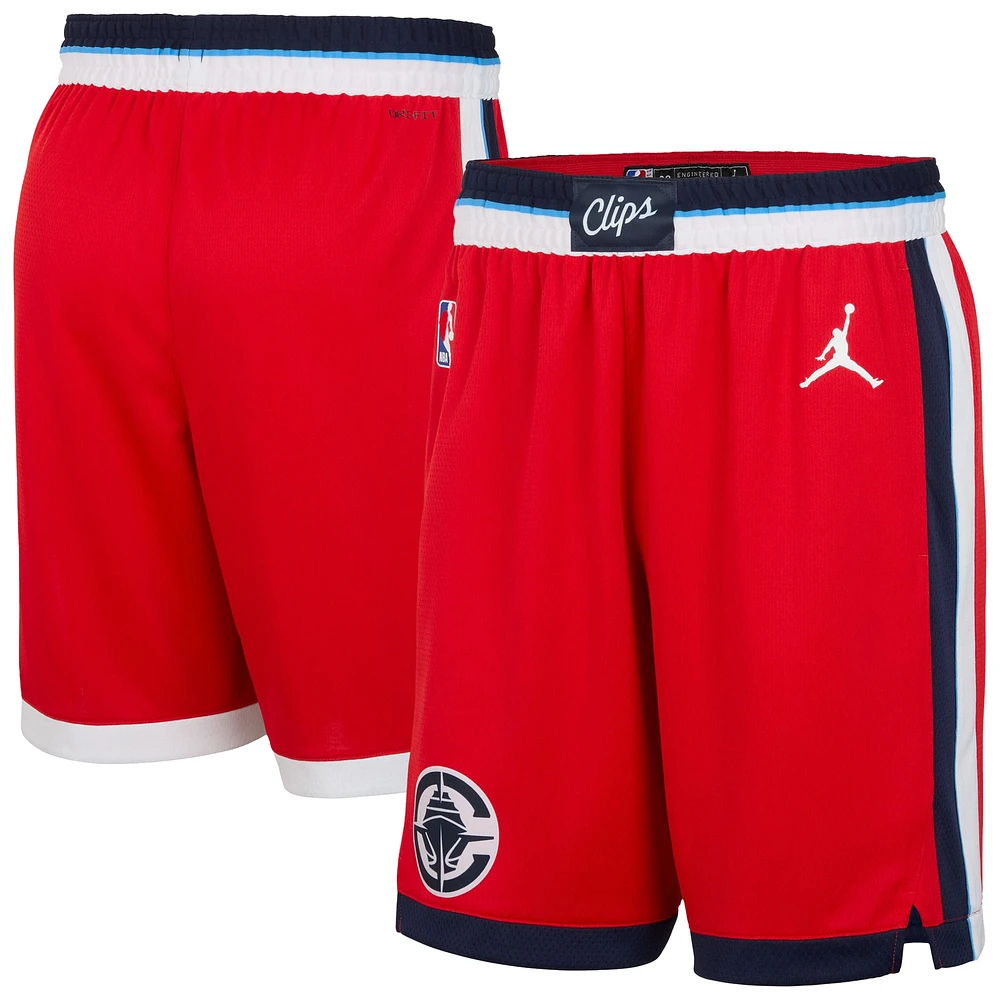 Short de performance Jordan Brand rouge LA Clippers 2024/25 Statement Edition Swingman pour homme