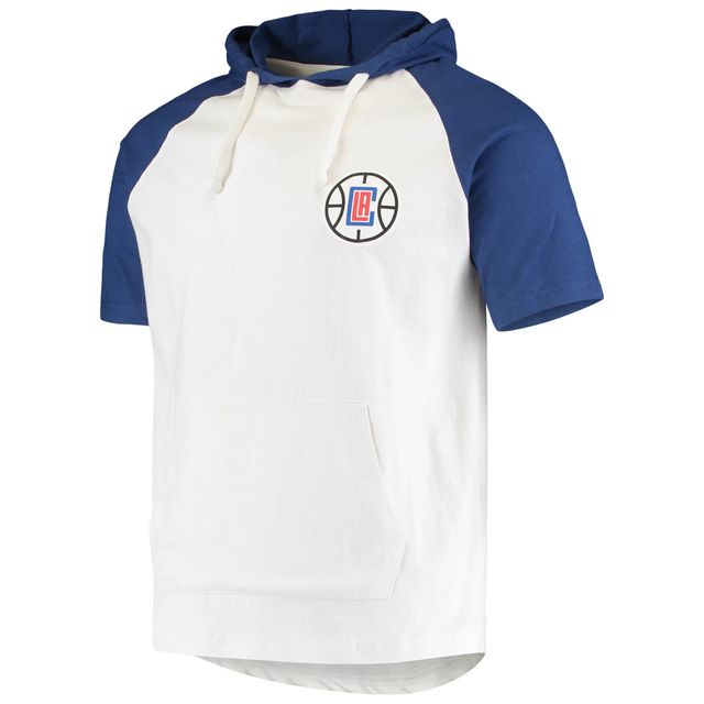 Sweat à capuche Kawhi Leonard pour homme Blanc/Royal LA Clippers Player Raglan