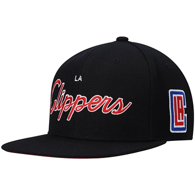 Casquette Snapback LA Clippers Hardwood Classics Script 2.0 noire Mitchell & Ness pour homme
