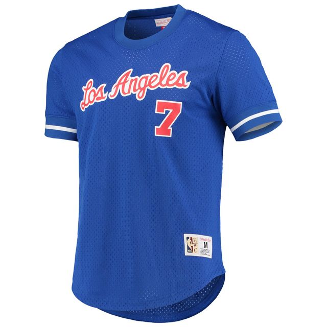 Mitchell & Ness Lamar Odom Royal LA Clippers 2002 T-shirt en maille avec nom et numéro pour hommes
