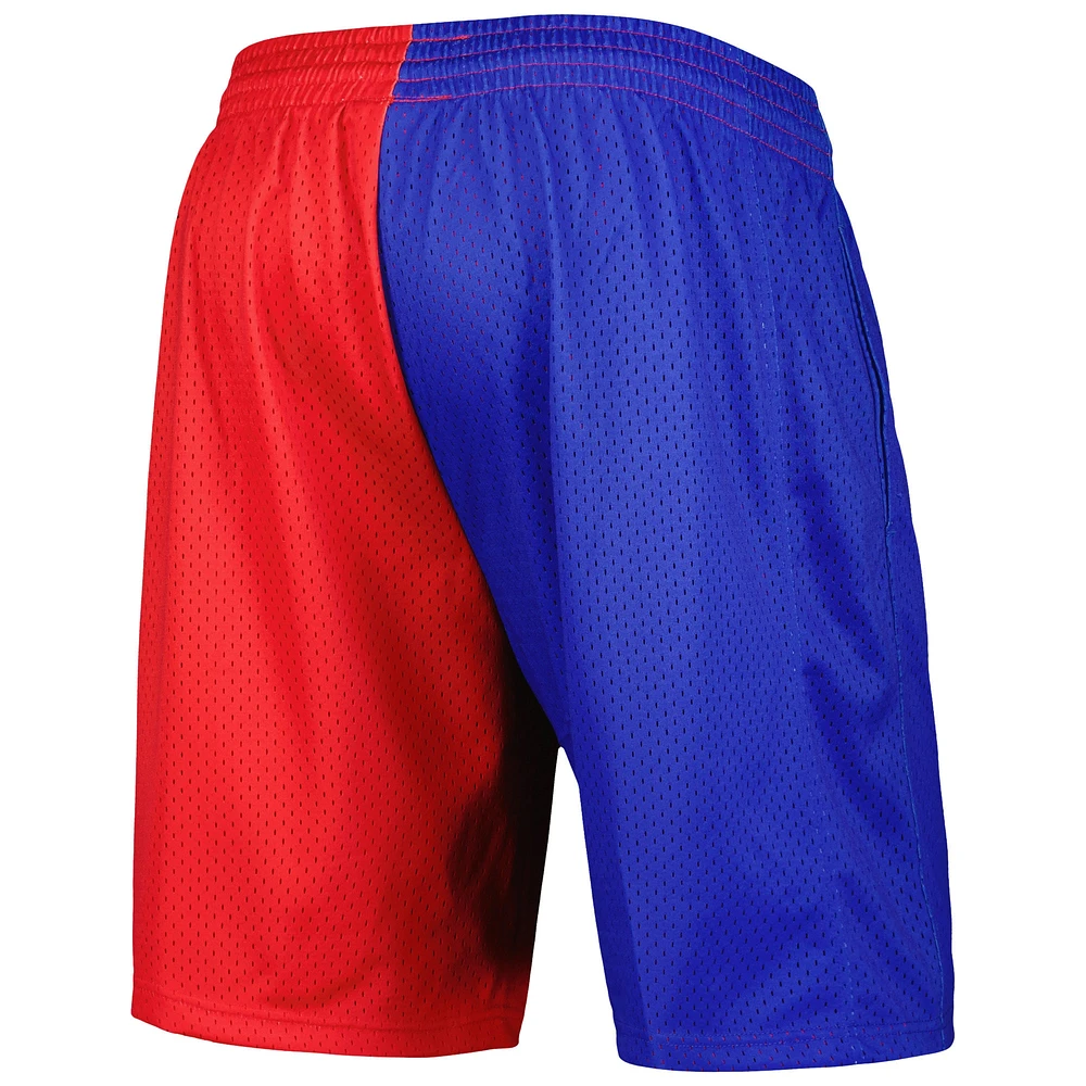 Men's Mitchell & Ness Royal/Red LA Clippers Hardwood Classics 2000 Split Swingman Shorts