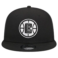 Men's New Era Black LA Clippers 9FIFTY Snapback Trucker Hat