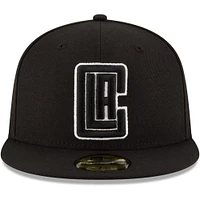 Men's New Era Black LA Clippers & White Logo 59FIFTY Fitted Hat