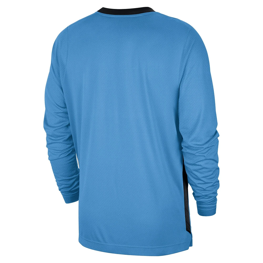 T-shirt de tir à manches longues Nike bleu LA Clippers 2024/25 City Edition Authentic Pregame Performance pour homme