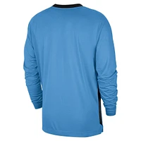T-shirt de tir à manches longues Nike bleu LA Clippers 2024/25 City Edition Authentic Pregame Performance pour homme