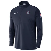 Men's Nike Navy LA Clippers 2024/25 Courtside Performance Half-Zip Top
