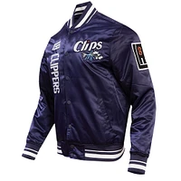 Men's Pro Standard Navy LA Clippers 2023/24 City Edition Satin Full-Snap Jacket