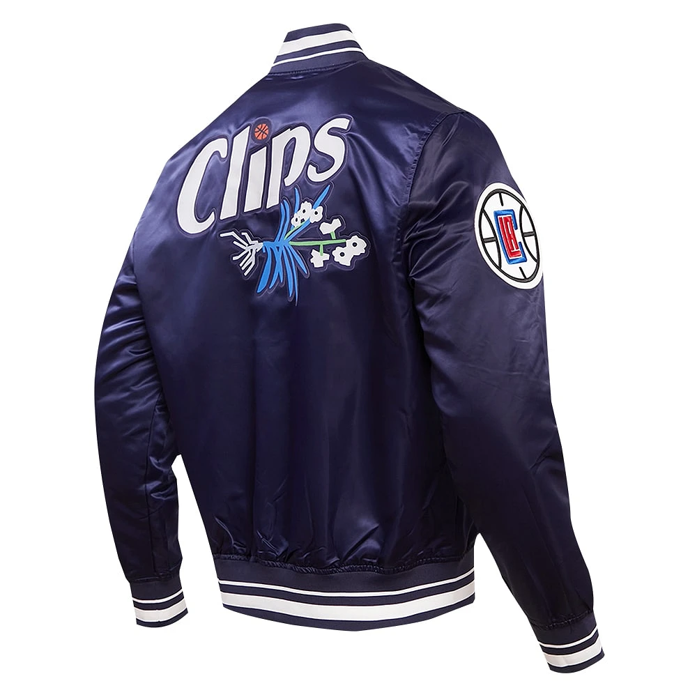 Men's Pro Standard Navy LA Clippers 2023/24 City Edition Satin Full-Snap Jacket