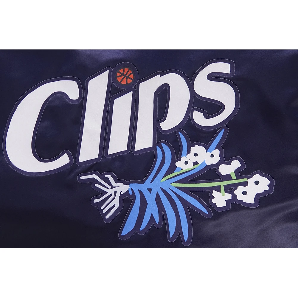 Men's Pro Standard Navy LA Clippers 2023/24 City Edition Satin Full-Snap Jacket
