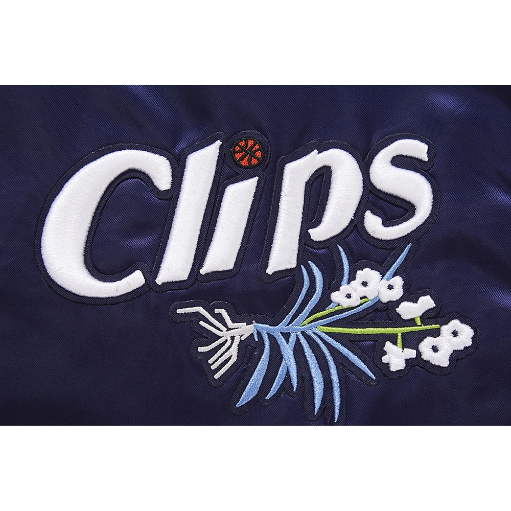 Men's Pro Standard Navy LA Clippers 2023/24 City Edition Satin Full-Snap Jacket