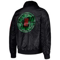 Men's Starter x Ty Mopkins Black LA Clippers History Month Satin Full-Zip Jacket