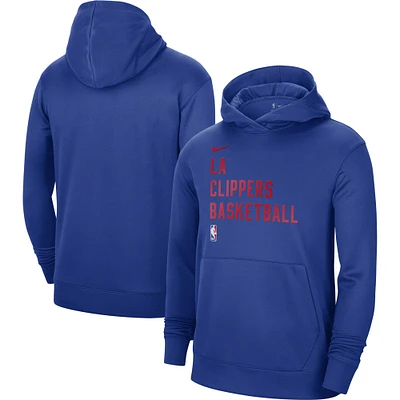Sweat à capuche unisexe Nike bleu LA Clippers 2023/24 Performance Spotlight On-Cour Practice