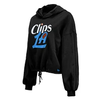Women's New Era Black LA Clippers 2024/25 City Edition Cropped Pullover Hoodie