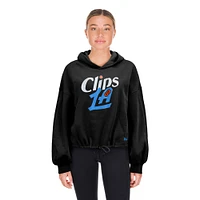 Women's New Era Black LA Clippers 2024/25 City Edition Cropped Pullover Hoodie