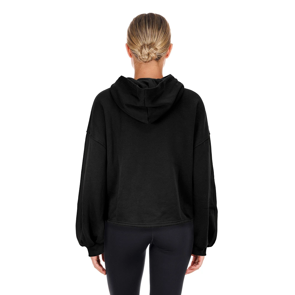 Women's New Era Black LA Clippers 2024/25 City Edition Cropped Pullover Hoodie