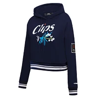 Women's Pro Standard Navy LA Clippers 2023/24 City Edition Cropped Pullover Hoodie